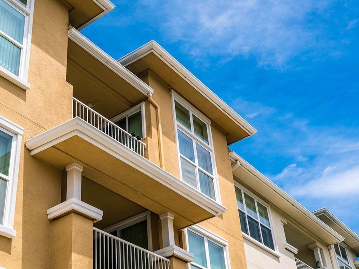 An apartment building’s exterior